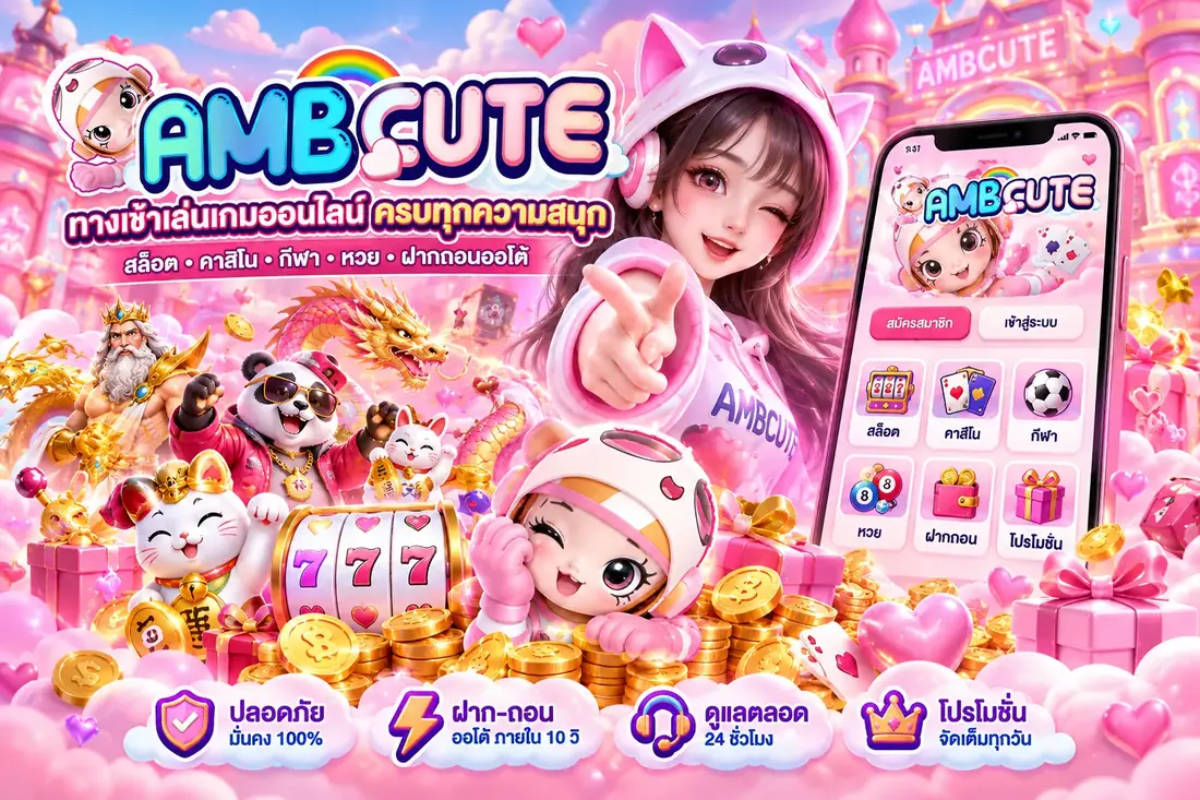 ภาพแบนเนอร์ด้านบนหน้าข้อมูลเกมสล็อต AMBCute